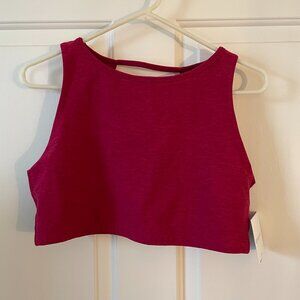 New Beyond Yoga Spacedye Open Back Heather Dragonfruit Pink XL